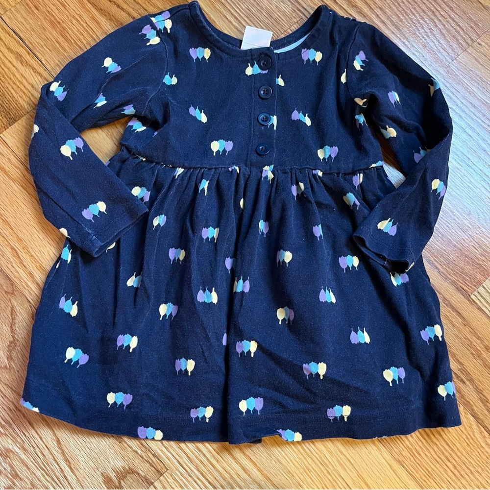Hanna Andersson navy blue tulip dress size 90cm / 3T